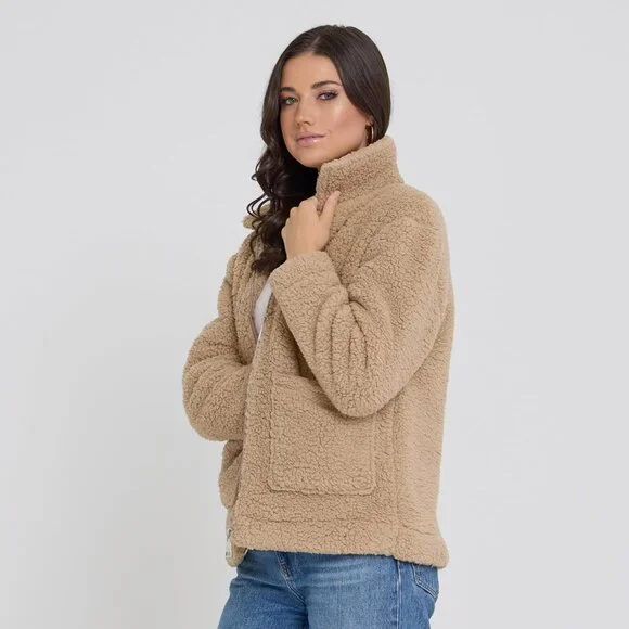 Jacket Women Sand Oversized Faux Winter Coats for Women Shearling Fleece Plus - Picture 4 of 7